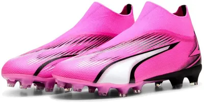 Image de Puma Chaussures de football Ultra Match+ Ll Fg-ag pour homme Rose-blanc-noir Rose