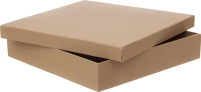 Image de Boîte en carton 33,5 x 33,5 x 6,5 cm, marron, couvercle, boîte cadeau, carton kraft