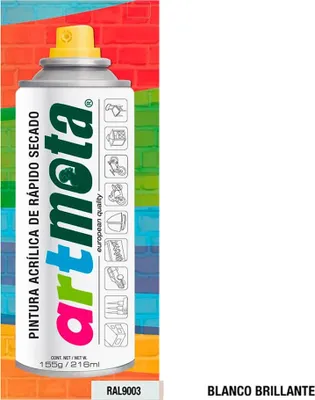 Obrázok produktu pre Matná biela farba v spreji RAL 9003, 216 ml, Mota La05