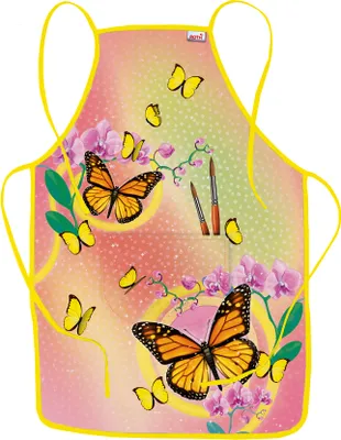 Produktbild von Kinderschürze, ca. 40x60 cm, zum Malen und Basteln, 100% Polyester, Schmetterling