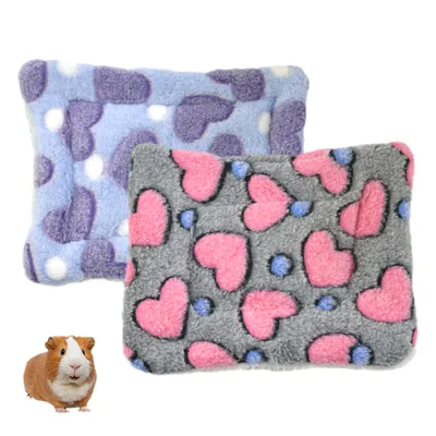 Produktbild von Meerschweinchen Decken, Super Weich  Baumwolle für Meerschweinchen Kaninchen Hamster Chinchilla Welpen KatzeLila + Grau