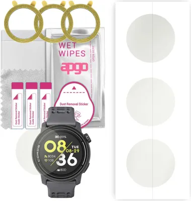 Produktbild von apgo 3 Stück Schutzfolie, Matt, kompatibel mit Coros Pace 3 Smartwatch, Hydrogel Displayschutzfolie mit Positionierhilfe, Displayfolie, robust und kratzfest