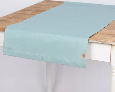 Produktbild von Tischläufer Erik aus 100% Leinen 1-lagig 47x150cm eisblau