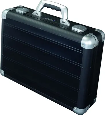 Produktbild von Attache-Laptopkoffer Venture schwarz matt Packung mit 4 Stück