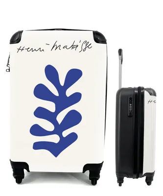 Produktbild von MuchoWow® Koffer Handgepäck Trolley Rollkoffer Kleine Reisekoffer mit 4 Rollen - Abstrakt - Blau - Kunst - Matisse - Cabin Size < 55x40x23 cm & 55x40x20 cm - Fotokoffer - Kabinenkoffer - Boardgepäck - Reise-Box - Reisekoffer - Reisegepäck - Koffer mit Bild - Trolley für Kinder
