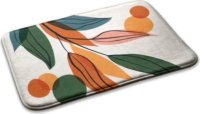 Produktbild von Teppich Teppich Wohnzimmer Schlafzimmer Modern - 75 cm x 45 cm - Abstrakte Blätter