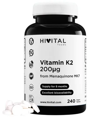 Zdjęcie produktu dla Witamina K2 MK7, 200 mcg | 240 wegańskich tabletek