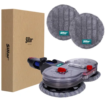 Obrázok produktu pre Nástavec na mop Sillar pre Dyson V7/V8/V10/V11/V15 - kefa na suché a mokré mopovanie s 2 utierkami na mopovanie, 160 otáčok za minútu