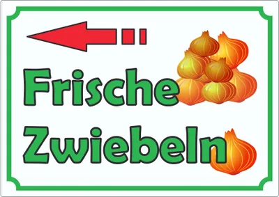 Produktbild von Werbeaufkleber Aufkleber Zwiebeln mit Pfeil nach links A0 (841x1189mm)