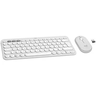 Immagine prodotto di Logitech 920-012204 Logitech Wireless Keyboard+Mouse Pebble 2 Combo white