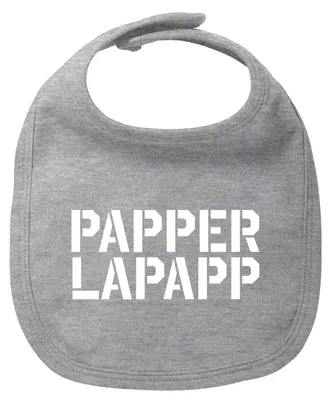 Produktbild von Huuraa Baby Lätzchen Papperlapapp Schriftzug Heather Grey Klettverschluss  Baumwolle Latz Geschenkidee