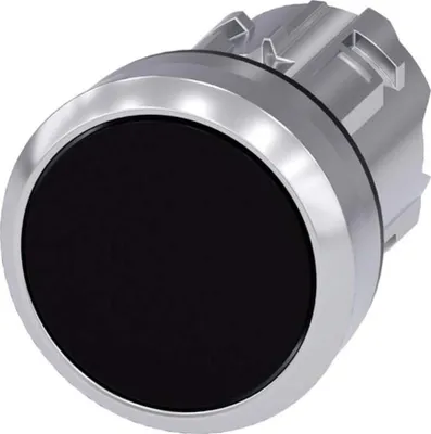 Produktbild von Siemens 3SU10500AB100AA0 Drucktaster 22mm rund schwarz Druckknopf