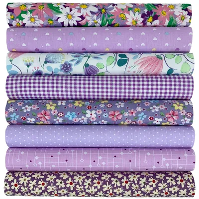 Obrázok produktu pre Stofmonster – 100% bavlna – Látka na patchwork – Štvorec, 50 x 50 cm – 8 kusov – Ručne vyrobené – Ideálne na kreatívne projekty