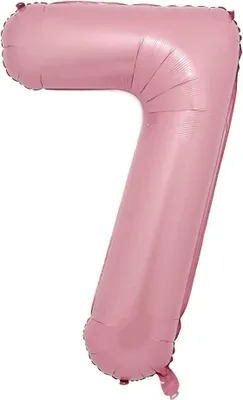 Immagine prodotto di Grande palloncino viola per il settimo compleanno, rosa, 40 cm