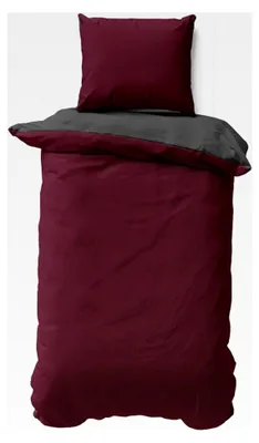 Produktbild von Wendebettwäsche Mikrofaser 135x200 cm Bordeaux Anthrazit Bettbezug Set Uni Einfarbig Deckenbezug Kissenbezug Schlafzimmer Set