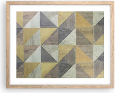 Produktbild von Gerahmtes Poster - Rahmen in heller Eiche - Abstraktion Geometrisch Dreiecke - 50x40 cm - Wand Bild - Wanddeko - Wandbilder - Kunstposter - Wandposter - Bilderrahmen - Bilder - P2NAA50x40-4884