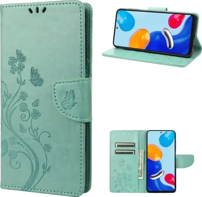 Zdjęcie produktu dla Pokrowiec König Design kompatybilny z etui na telefon Xiaomi Redmi Note 11 / Note 11S Global ze skóry syntetycznej - Etui na telefon komórkowy zielone