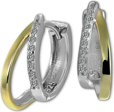 Image de Femmes SilberDream Boucles d'oreilles argenté doré Créoles 925 argent D2SDO4436T