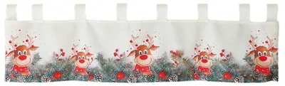 Produktbild von Gardine Druckmotiv Elch mit roter Nase Weihnachten Bistrogardine 30 x 150 cm Bistrogardine