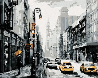 Produktbild von Zuty - Malen nach Zahlen - NEW YORK STRASSEN UND TAXIS, 40x50 cm, mit Keilrahmen (bereits gespannt)