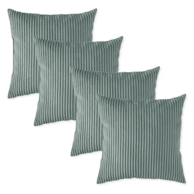 Produktbild von sleepling - 4er Set Kord Sofakissen, 40 x 40 cm, Dekokissen, Kopfkissen, türkis