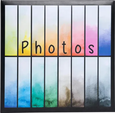 Produktbild von Exacompta 6x Einsteckalbum für 200 Fotos, 22,5x22cm, Rainbow - Schwarz - 62882E