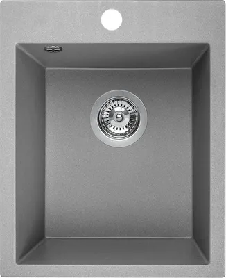 Produktbild von BADLAND BADLAND Spülbecken Granitspüle Einzelbecken CHICHI 48x39 Grau | Siphon im SET!