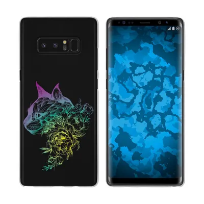 Produktbild von PhoneNatic Case kompatibel mit Samsung Galaxy Note 8 Silikon-Hülle Floral Katze M2-4