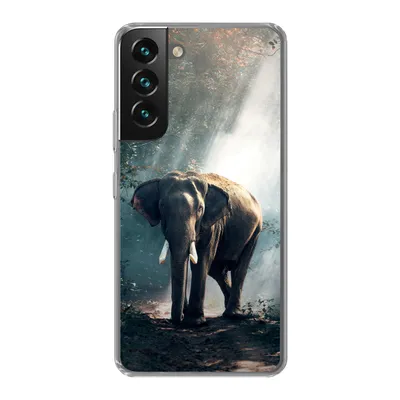 Produktbild von MuchoWow® Handyhülle Schutzhülle Hülle für Samsung Galaxy S22 Elefant - Tiere - Licht - Wald - Natur - Wildtiere Silikon Softcase Handy Hülle - Mobiltelefonhülle