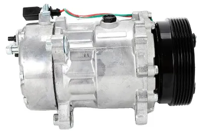 Produktbild von Klimaanlagenkompressor, 12V Betrieb, R134a Kältemittel, Silber