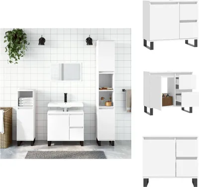 Obrázok produktu pre vidaXL Kúpeľňová skrinka biela 65x33x60 cm materiál na báze dreva - Umývadlá do kúpeľne