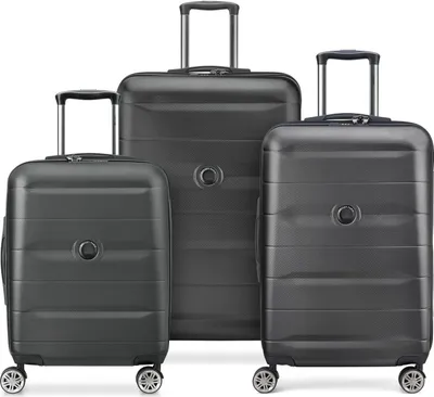 Produktbild von DELSEY PARIS Comete + 4 Double Rolls Trolley Set Black schwarz 77cm