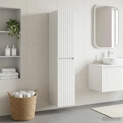 Obrázok produktu pre Maison Exclusive – Nástenná skrinka do kúpeľne, biela, 33 x 34,5 x 160 cm