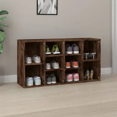 Produktbild von The Living Store Schuhbank Räuchereiche 103x30x54,5 cm Holzwerkstoff