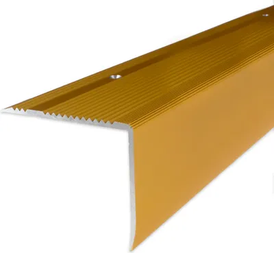Produktbild von PROVISTON | Treppenkanten- & Winkelprofil | Aluminium | 69 x 55 x 2700 mm | Goldfarbig | Treppenkante