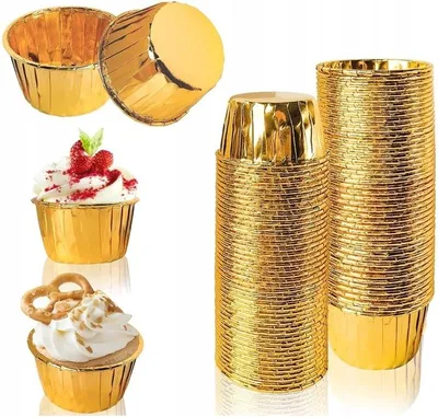 Produktbild von Ruhhy Goldene Muffinformen Papier Backförmchen 50 Stück