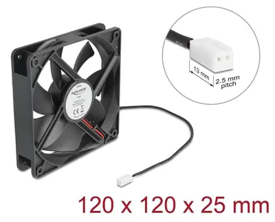 Obrázok produktu pre DeLOCK 67292, Ventilátor, 12 cm, 1,73 m³/h, Čierna