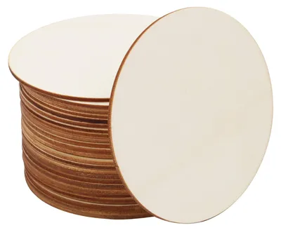 Produktbild von Belle Vous Runde Holzscheiben Unbehandelt (25 Stk) – 10cm & 2mm Dick - Holz Baumstamm Scheiben Natur, Holzplatten Rund Blanko als Dekoration,