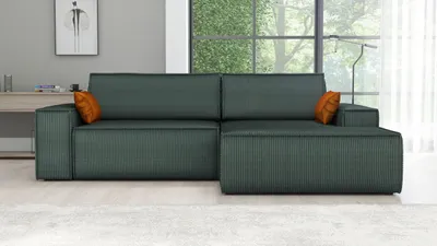 Produktbild von Ecksofa TOR mit Schlaffunktion. Farbe: Jungle Green.