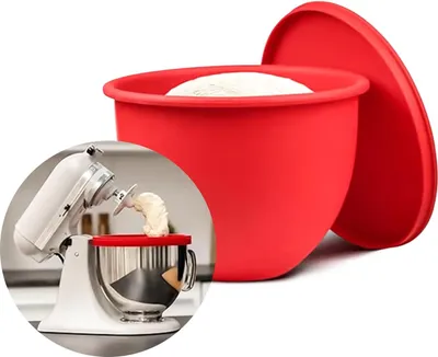 Produktbild von Rutschfestes & Hitzebeständiges Kitch-en Aid 5 Quart Silikoneinsatz Zubehör, Wiederverwendbarer Mixer Liner für Teig, Rührteig & Backen