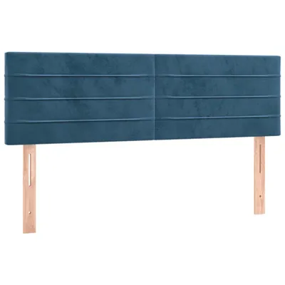 Image de Têtes de lit 2 pcs. Bleu foncé 72x5x78/88 cm velours