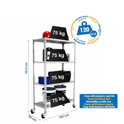 Produktbild von SIMONCLICK MOBILE PLUS 4/500 1500 GALVA-Metallregal