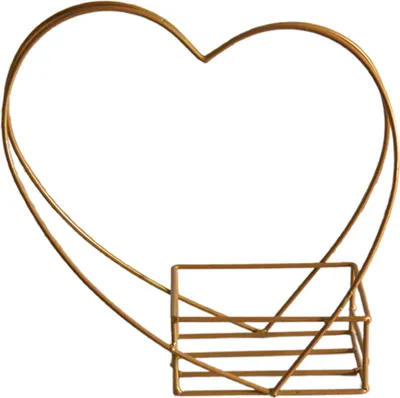 Produktbild von Iron Flower Basket Golden Heart Shape Geometric Flower Basket Blumenarrangement Korb für Hochzeit Home Decor