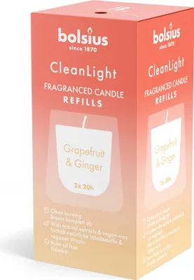 Produktbild von Bolsius Nachfüllung - für Clean Light - Grapefruit & Ginger - 2 Stücke