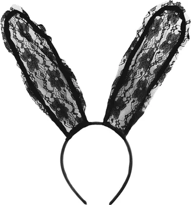 Produktbild von Oblique Unique Haarreif y Hasen Ohren mit Spitze Bunny Häschen Haarreifen Karneval Fasching schwarz