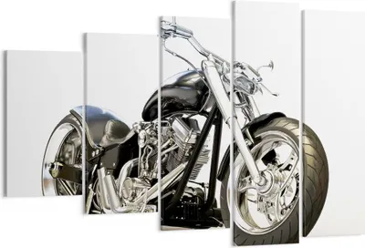 Produktbild von Bild auf Leinwand - Leinwandbild - Motorrad Motor Geschwindigkeit Chrom - 150x100cm - Wand Bild - Wanddeko - Leinwanddruck - Bilder - Kunstdruck - Leinwand bilder - Wandkunst - EG150x100-2427