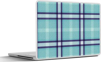 Produktbild von MuchoWow® Laptop Aufkleber Sticker Cover Kariert - Blau - Muster - Schottisches Karo 32.5x23.5 cm - Sticker für Laptop - Selbstklebend