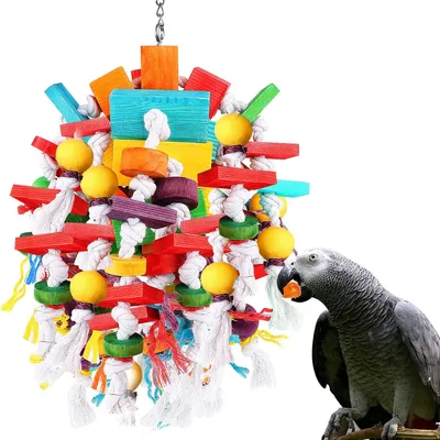 Produktbild von Mehrfarbige Holzblöcke Reißen Vogel Papagei Kauen Spielzeug