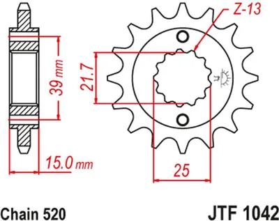 Obrázek produktu pro JT Ritzel 15T 520 JTF1042.15