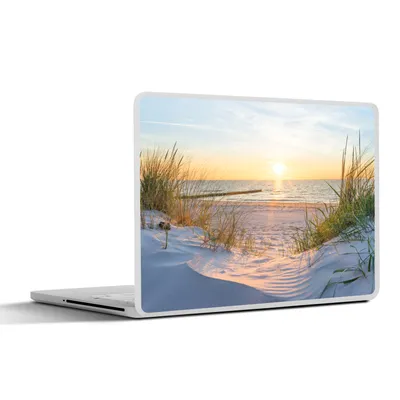 Produktbild von MuchoWow® Laptop Aufkleber Sticker Cover Strand - Sonne - Düne - Gras - Sand - Horizont 30x21 cm - Sticker für Laptop - Selbstklebend